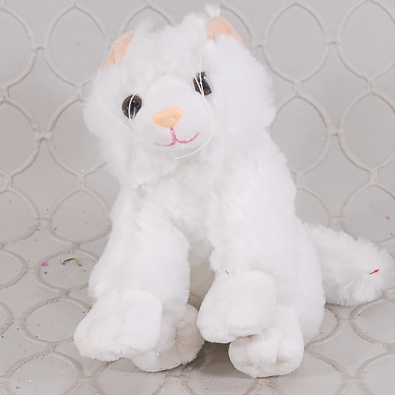 white kitten stuffed animal