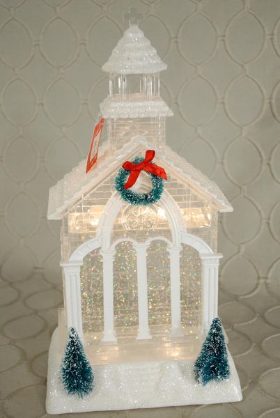 Battery Operated Church Snow Globe #GI1625