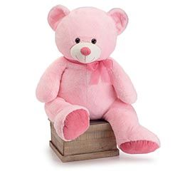 Oversized Pink Bear with Dusty Rose Feet #PA239