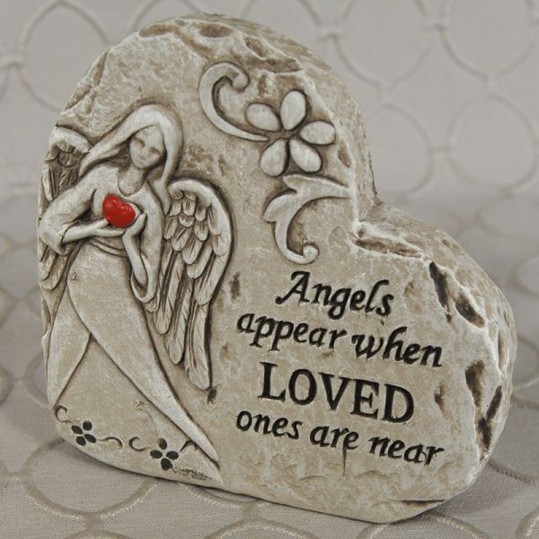 Angel Memorial Heart-shaped Stone