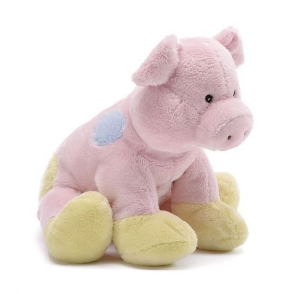 Plush Spots Pink Pig with rattle #PA 243